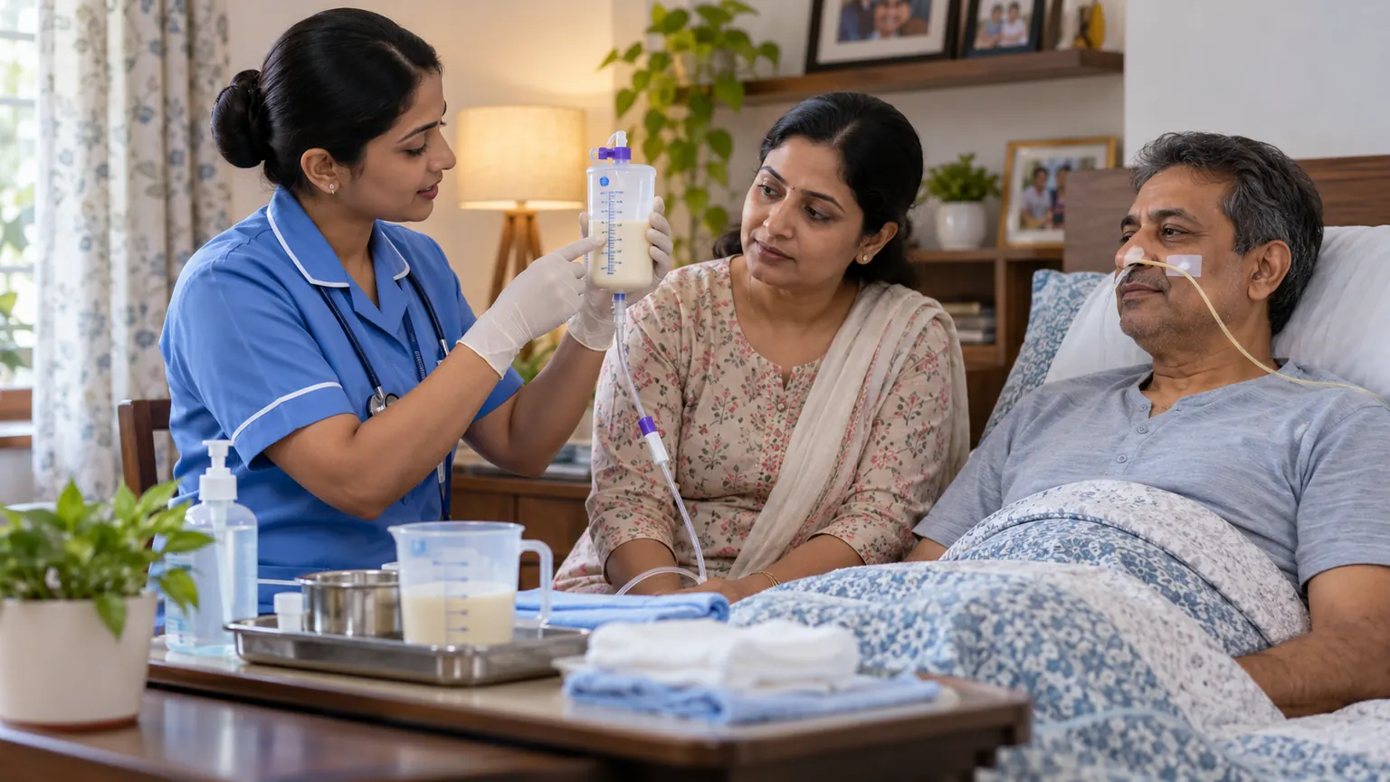 Ryles Tube से Feeding घर पर कैसे दी जाती है? Caregiver को क्या सावधानी रखनी चाहिए? cover image