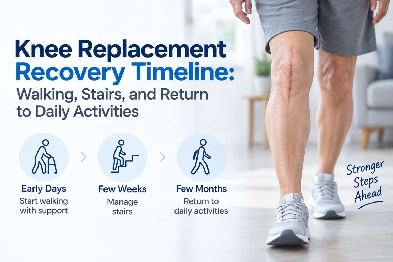 Knee Replacement Recovery Timeline: Walking, Stairs, and Return to Daily Activities